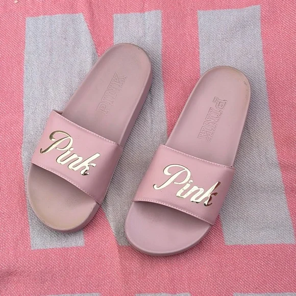PINK Victoria's Secret Pink Slide Sandals - Picture 2 of 3